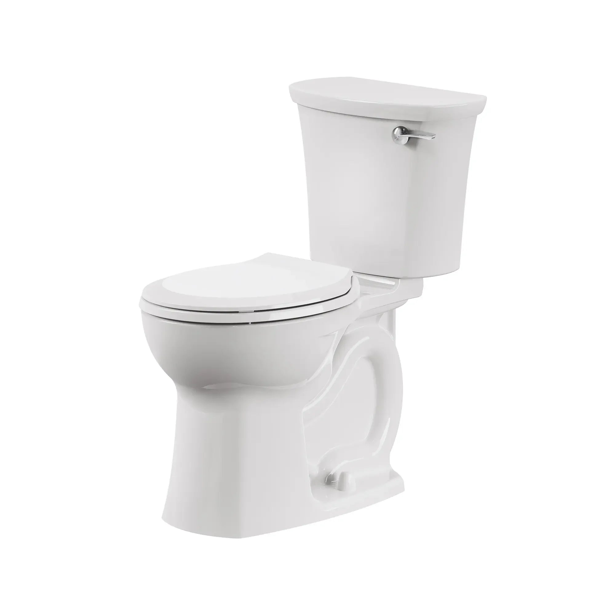 Edgemere® Two-Piece 1.28 GPF/4.8 LPF Round Front Right-Hand Trip Lever Toilet with Seat & Wax Ring - Water Efficient Chair Height Toilet for Small Bathrooms & Powder Rooms