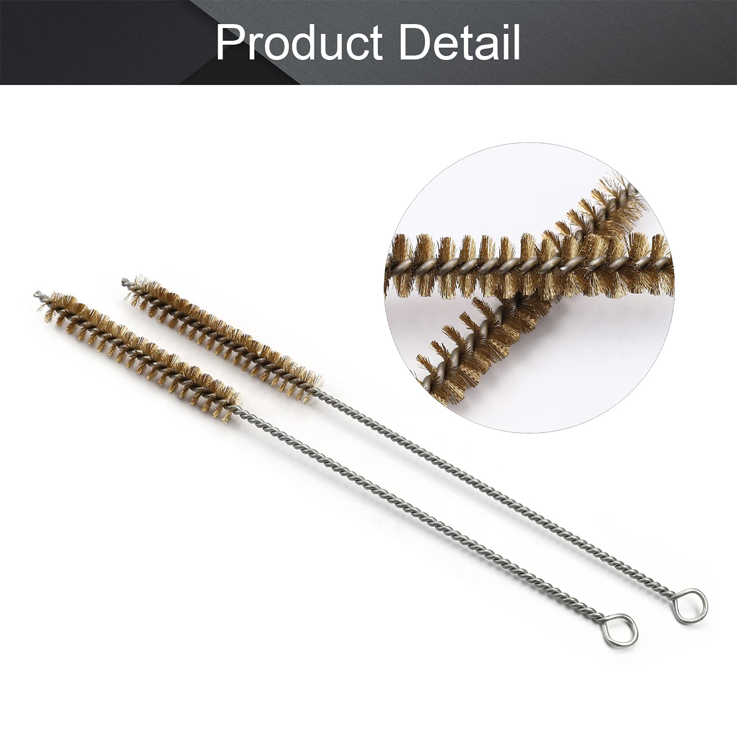 Utoolmart Copper Wire Cleaning Brush - 10pcs Spiral Power Tube Brush Set (0.6
