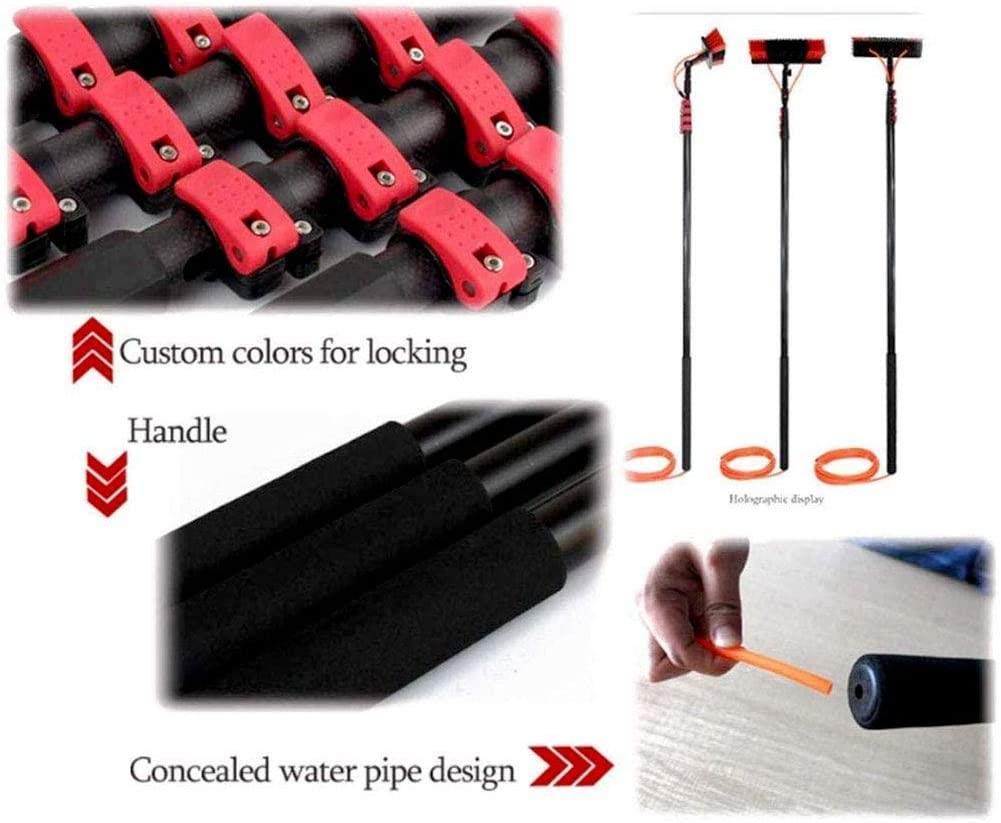 3.6M-11M Solar Panel Brush Water Fed Window Cleaning Kit with Telescopic Extension Pole (12FT/3.6M) - Ideal for Photovoltaic Panel, Truck, and High Window Cleaning - Perfect for Residential & Commercial Use