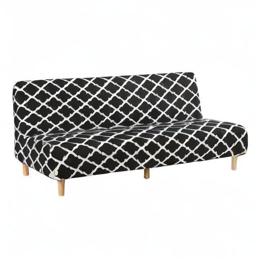Beacon Pet Stretch Sofa Slipcover - Armless Futon Cover, Printed Fitted Furniture Protector - Elastic Polyester Spandex Washable Sofa Cover for Dogs & Cats - Perfect for Living Room, Bedroom, or Pet-Friendly Spaces