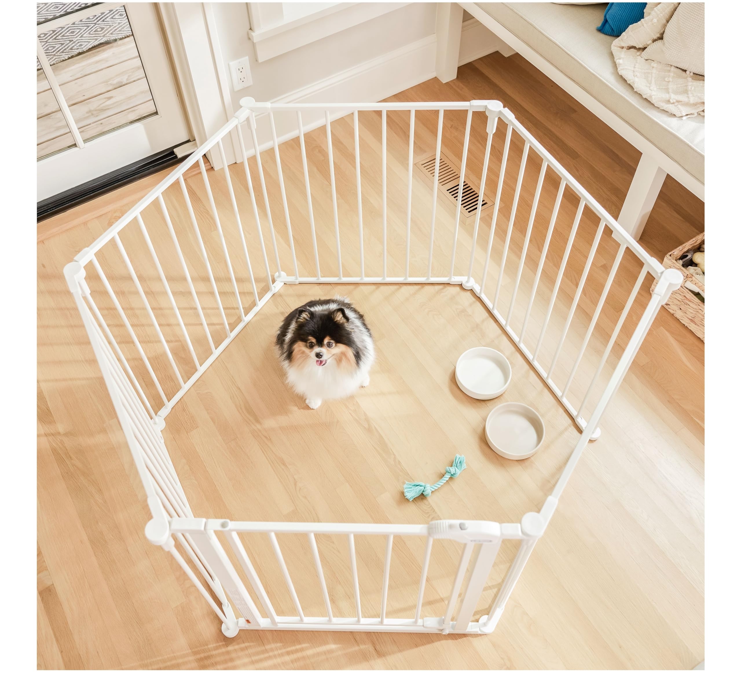Carlson Pet Yard & Convertible Super Wide Dog Gate - Expandable Safety Barrier for Dogs & Cats - Perfect for Doorways, Stairs & Large Openings - Indoor/Outdoor Use