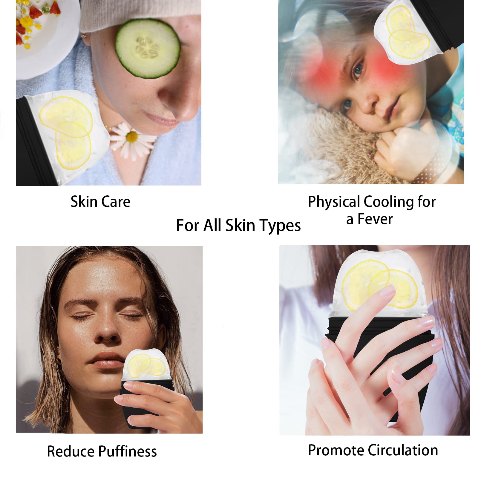 Qewro Silicone Ice Roller for Face & Neck – Reusable Cold Therapy Facial Roller to Reduce Puffiness, Fine Lines & Wrinkles | Dark Circles & Pore Minimizer | Skin Tightening & Soothing (Black) – Perfect for Morning Routine, Post-Workout Recovery & Spa-Like Skincare at Home