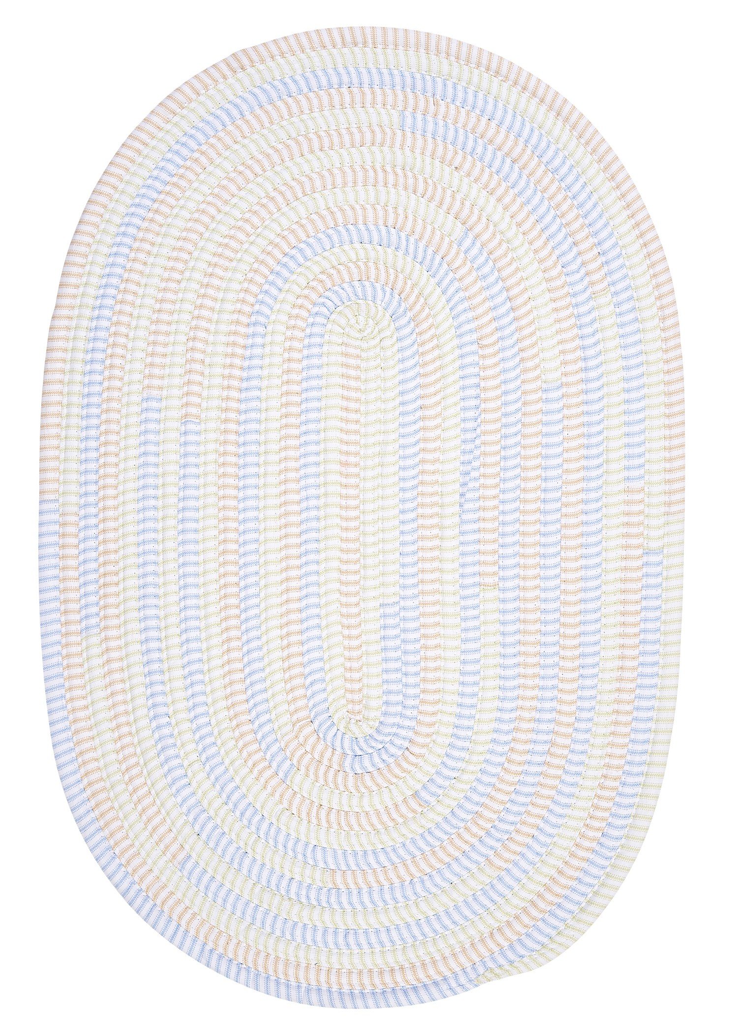 Ticking Stripe Oval Area Rug 12x12 Feet - Soft & Durable Starlight Design for Living Room, Bedroom, or Nursery Decor
