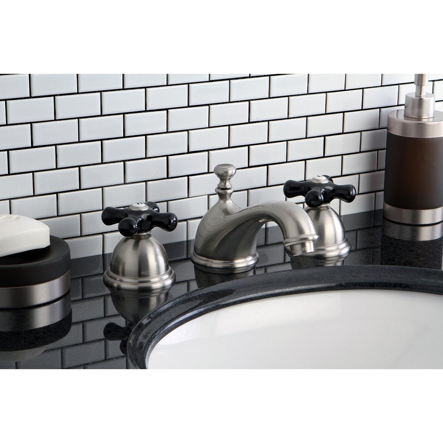 Duchess Two Handle 3 Hole Deck Mount Widespread Bathroom Faucet with Brass Pop Up - Elegant Brass Finish for Modern Bathrooms, Perfect for Vanity Sinks and Powder Rooms
