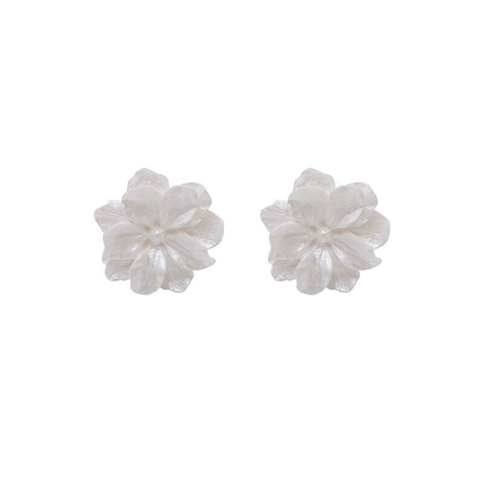 Elegant Gold Dangle Earrings Set - White Flower Drop Earrings for Women | Summer Trendy French Style Jewelry | Perfect for Parties, Weddings & Everyday Wear