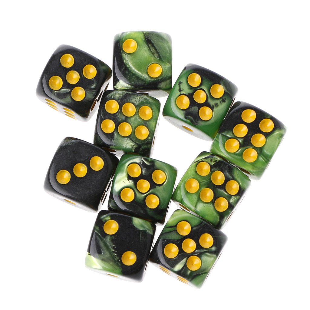 BOBEINI 10-Piece Set of 12mm Transparent Acrylic Dice with Rounded Corners for Board Games, RPG, D&D, Casino Night and Family Game Night - Portable Tabletop Gaming Accessories