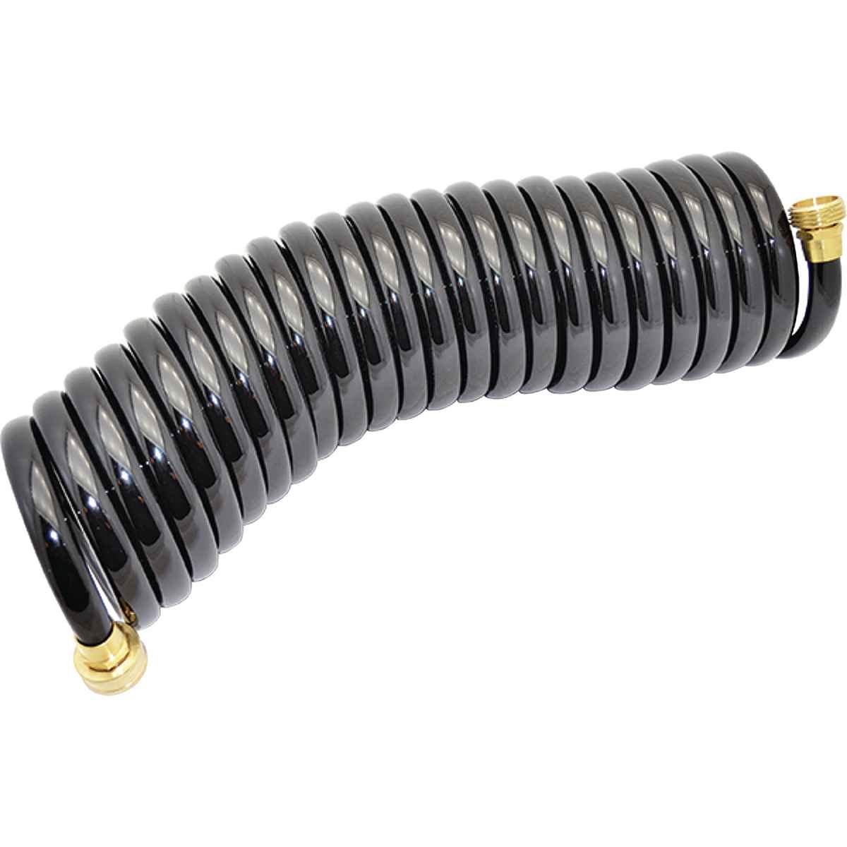 Johnson Pump Coiled Wash Down Hose - 25 Feet, 1/2 Inch Diameter - Heavy Duty Water Hose for Outdoor Cleaning, Car Washing, and Garden Use