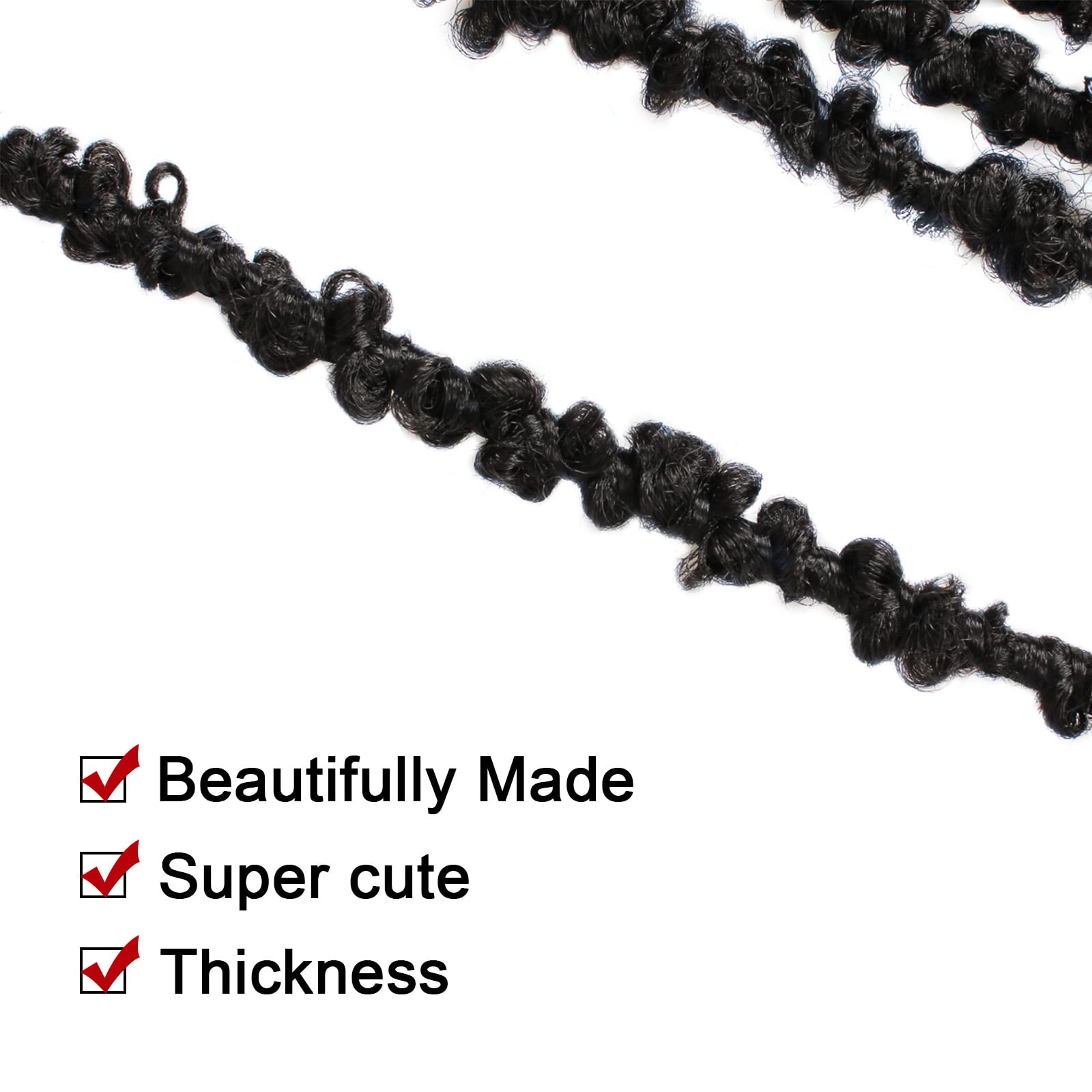 Xtrend 6 Packs 30 Inch Black Butterfly Locs Crochet Hair - Pre Looped Distressed Soft Messy Faux Locs Braiding Hair Extensions (1B) for Boho Chic, Festival & Protective Hairstyles