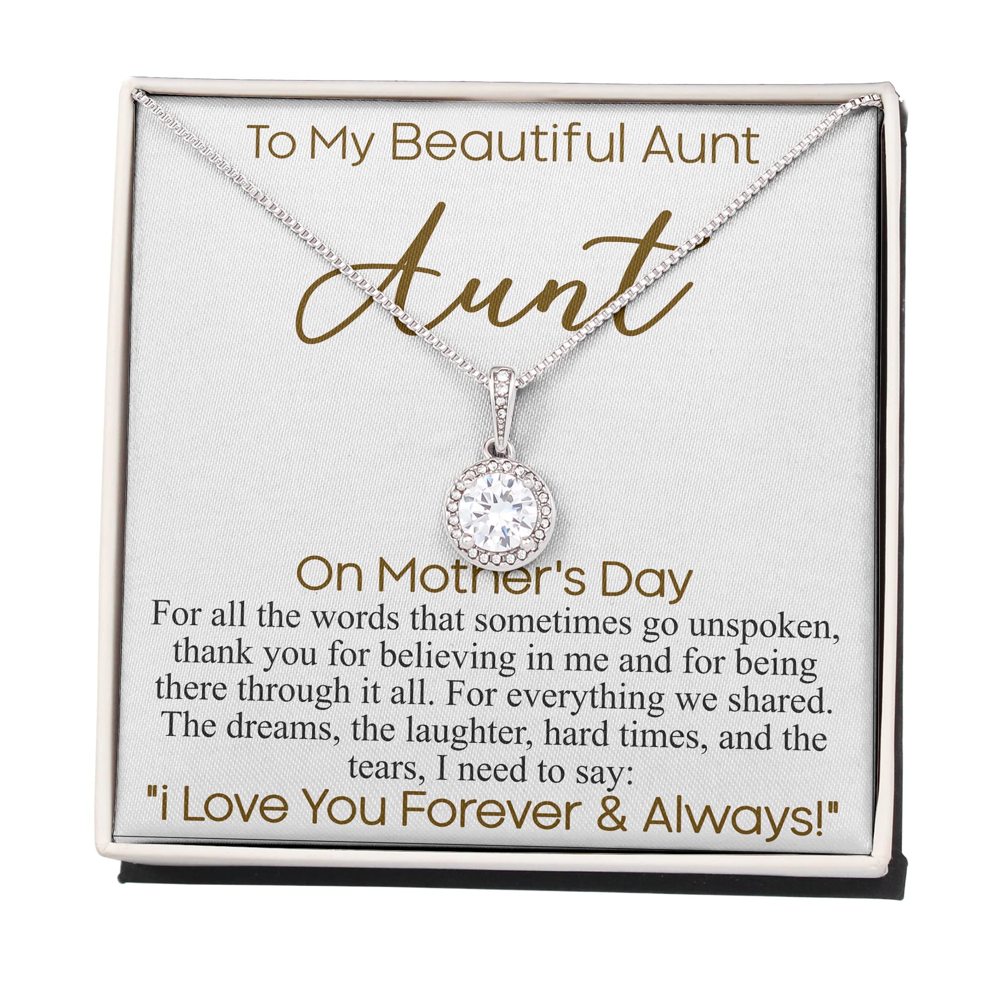 Personalized Aunt Necklace - Meaningful Jewelry Gift for Mother's Day, Birthday & Special Occasions | Eternal Hope Pendant from Niece | Perfect for Gifting, Daily Wear & Cherished Memories