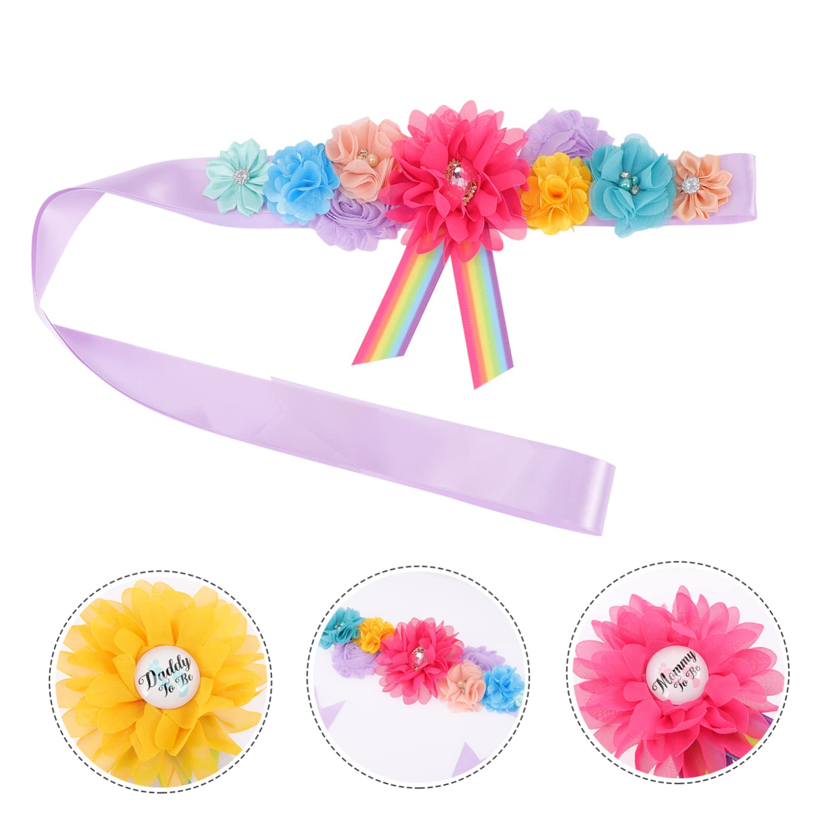 UPKOCH 5-Pack Maternity Belts & Shower Kit - Adjustable Pregnancy Support Sash, Baby Shower Party Favors for Mom-to-Be - Perfect for Maternity Photos, Baby Showers & Gender Reveals
