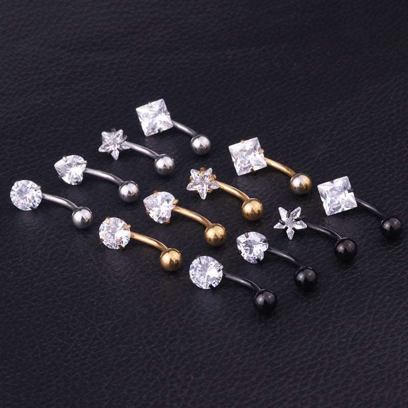 14G Surgical Steel Heart Navel Belly Button Ring - Durable Body Jewelry for Women | BR8565 | Perfect for Everyday Wear, Parties & Piercing Collection