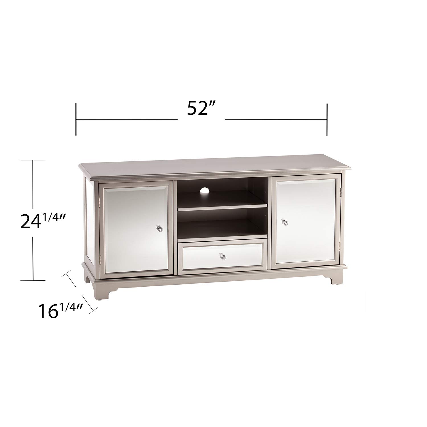 Mirage TV Stand with Storage - Modern Entertainment Center for Living Room, Bedroom - Holds TV, Media, Gaming Consoles & Accessories