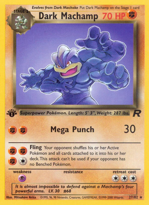 Dark Machamp Pokemon Card (27/82) - Rare Trading Card for Collectors & Battles | Perfect for Pokemon TCG Tournaments & Gifts
