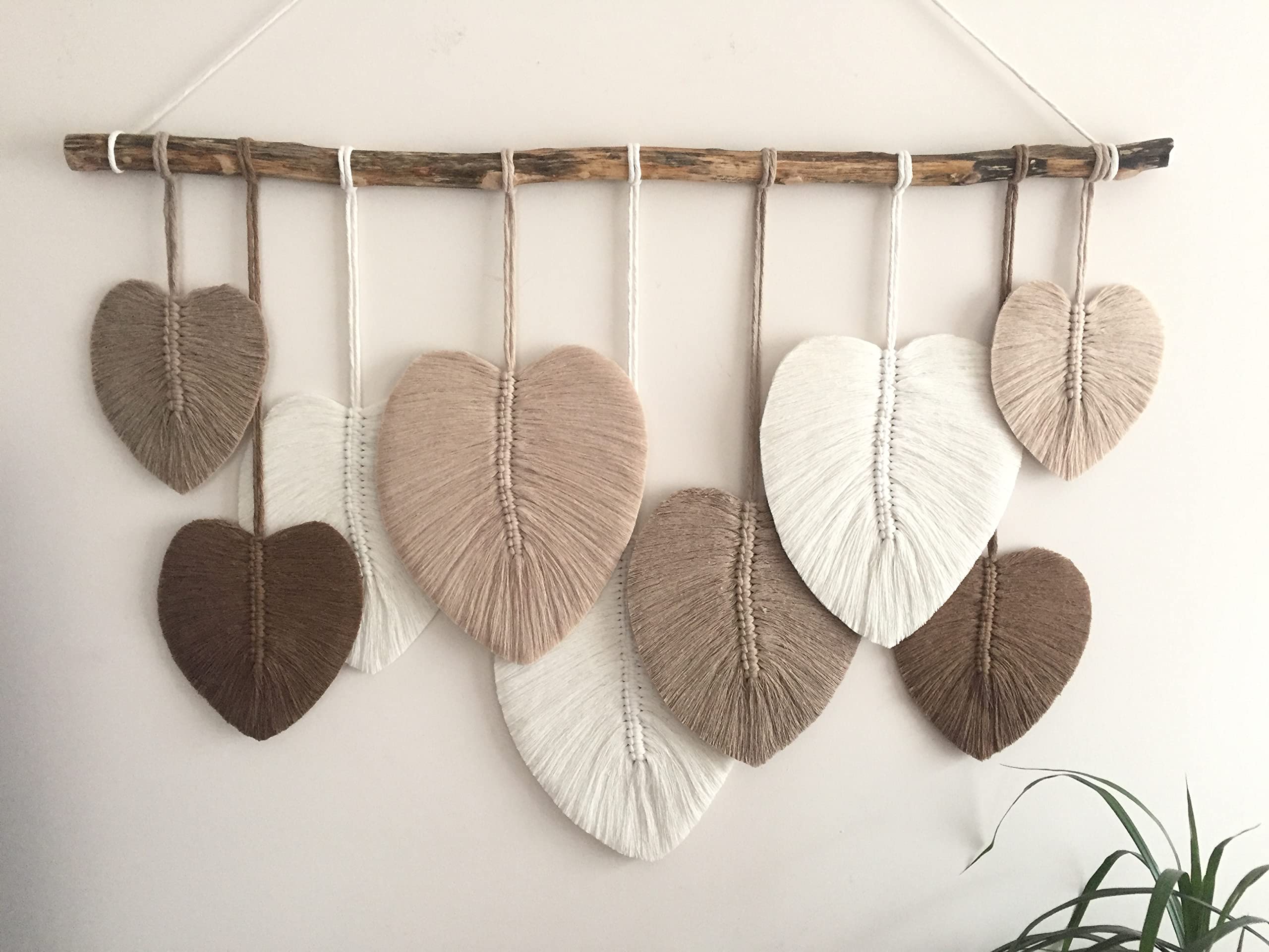 Handmade Boho Macrame Feather Wall Hanging - Large Woven Yarn Tapestry for Bedroom, Dorm & Living Room Decor | Bohemian Wall Art & Aesthetic Home Decor | Perfect for Bedroom Accent Wall, Cozy Living Spaces & Meditation Rooms