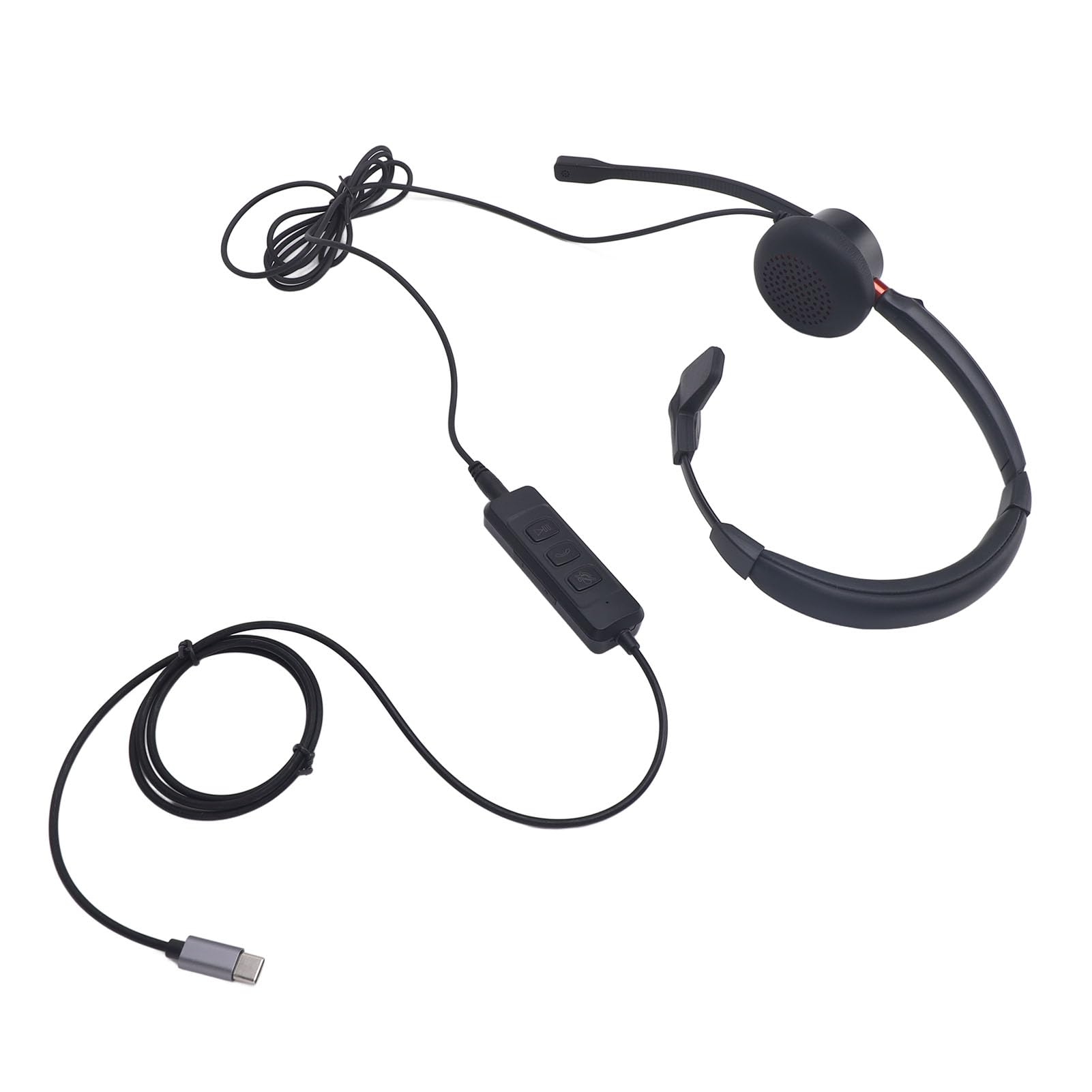 Noise Cancelling Office Headset with USB-C & USB - Ultra Comfortable Hands-Free Headphones for Clear Calls on Smartphone, PC & Laptop - Perfect for Remote Work, Online Meetings & Customer Service