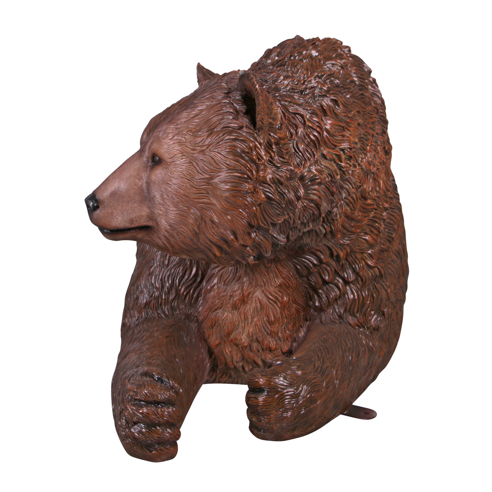 Design Toscano Brawny Grizzly Bear Outdoor Garden Bench - 79 Inch Resin Sculptural Seat with Brown Finish - Perfect for Patio, Lawn, and Backyard Decor
