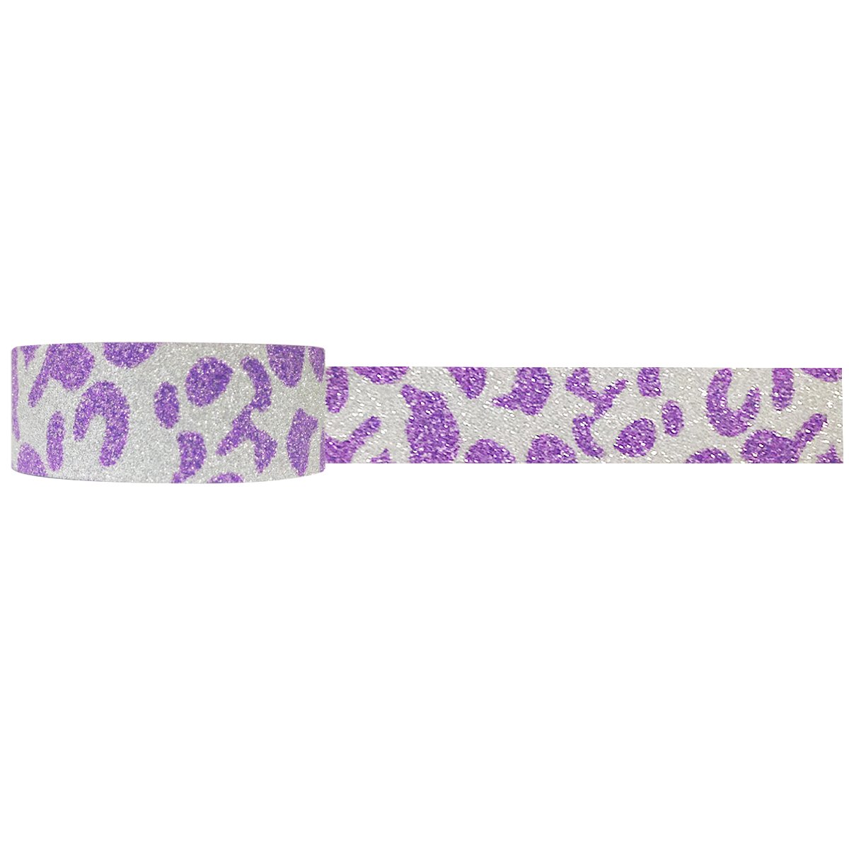 Allydrew Shimmer Japanese Washi Masking Tape - Purple Leopard Print Decorative Tape for Scrapbooking, Journaling, Gift Wrapping & DIY Crafts