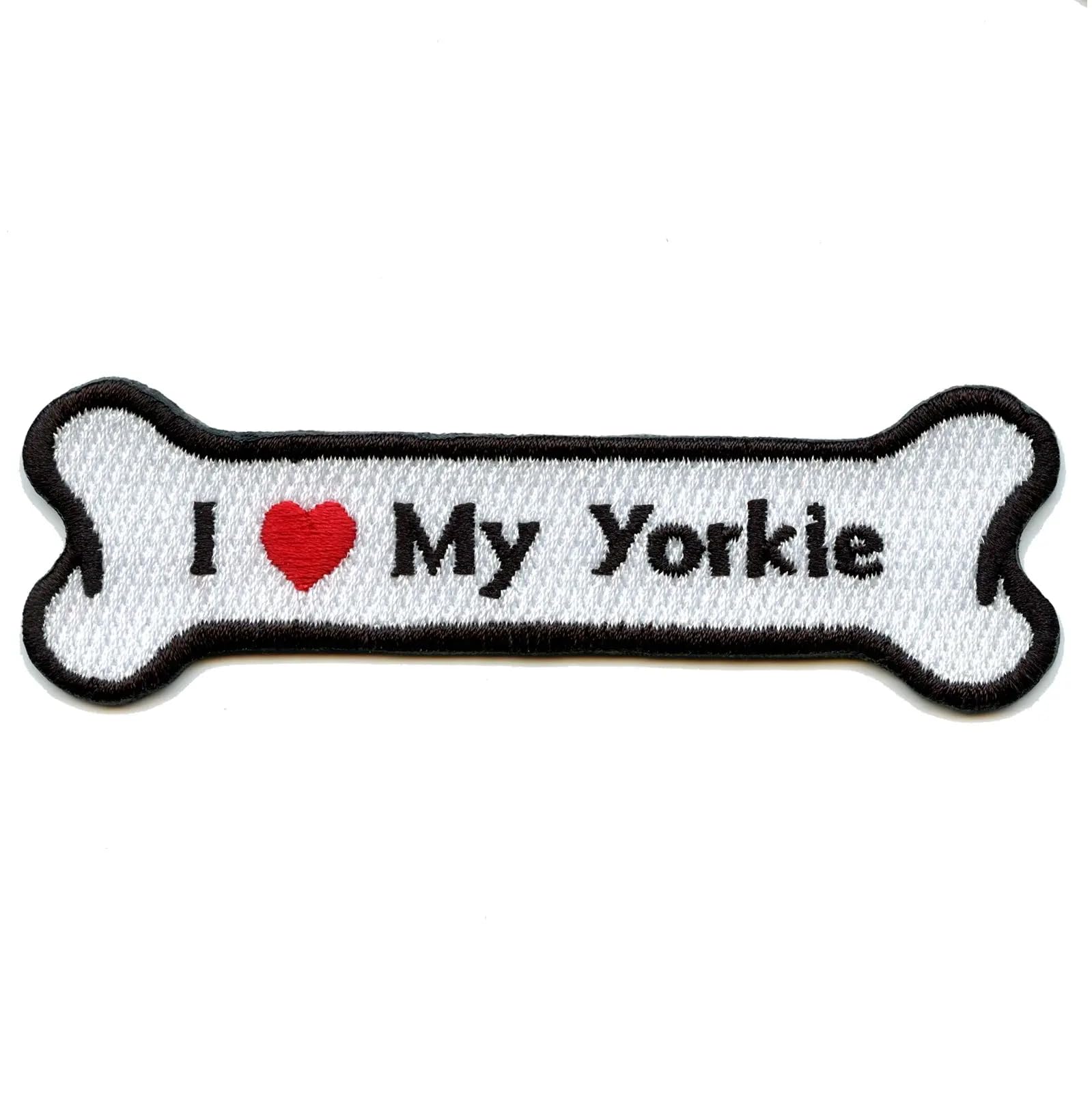 I Heart My Yorkie Dog Embroidered Iron-On Patch - Perfect for Pet Clothes, Hats & DIY Crafts