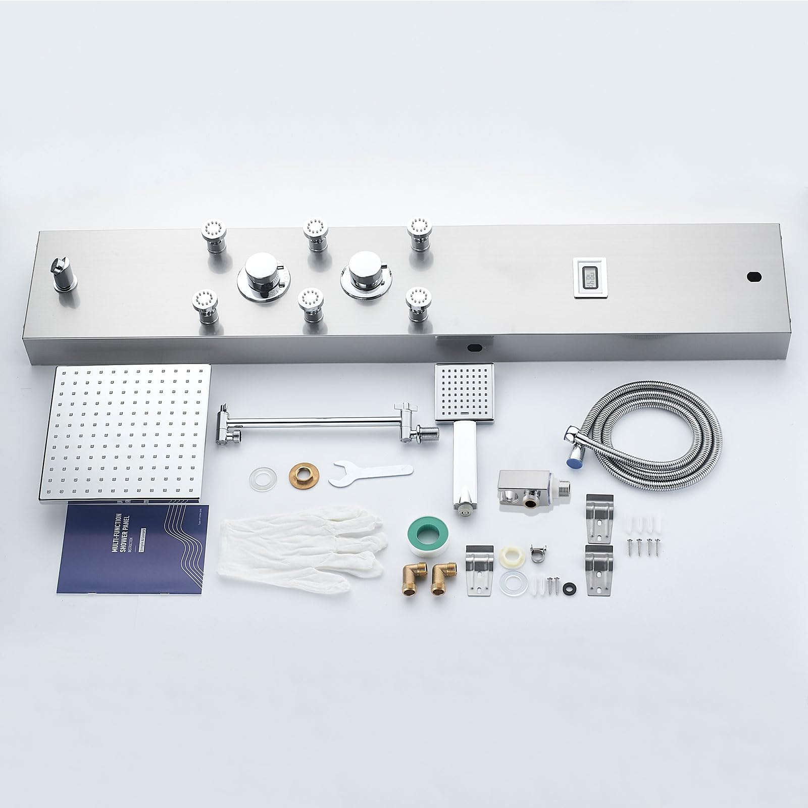 Premium 304 Stainless Steel Shower Panel System - 6 Body Jets, 9