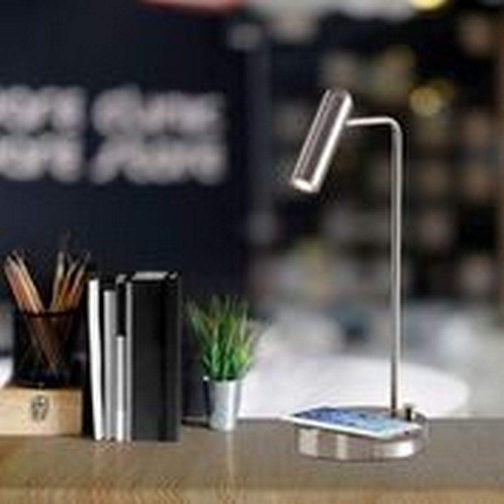 Adesso 3162-22 Kaye LED Desk Lamp with Wireless Charger - 7W Energy Efficient LED Light, 5W Qi Wireless Charging & USB Port - Perfect for Home Office, Study Room & Bedside Nightstand Lighting