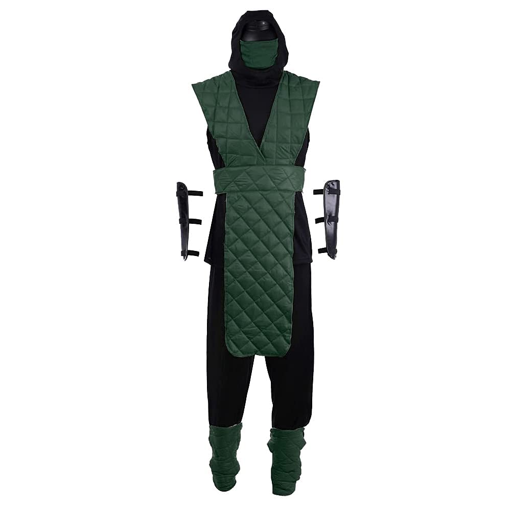 Reptile Ninja Cosplay Costume for Men - Green Fighting Suit with Mask | Adult DIY Cosplay Outfit for Halloween, Comic Con & Themed Parties