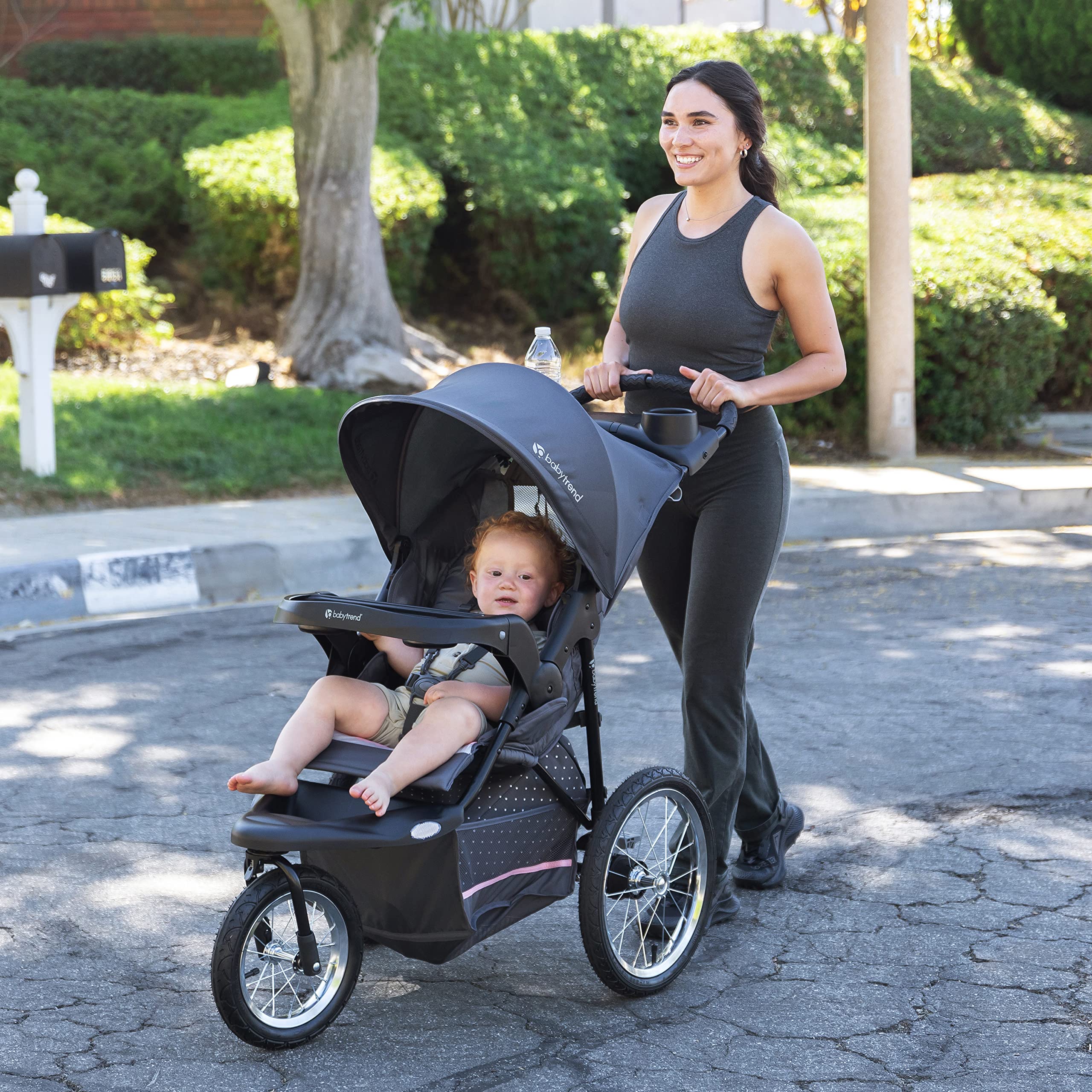 Baby Trend Expedition® Jogger Stroller - Lightweight & Compact, Dash Pink for Newborns & Toddlers | Perfect for Outdoor Walks, Jogging & Travel