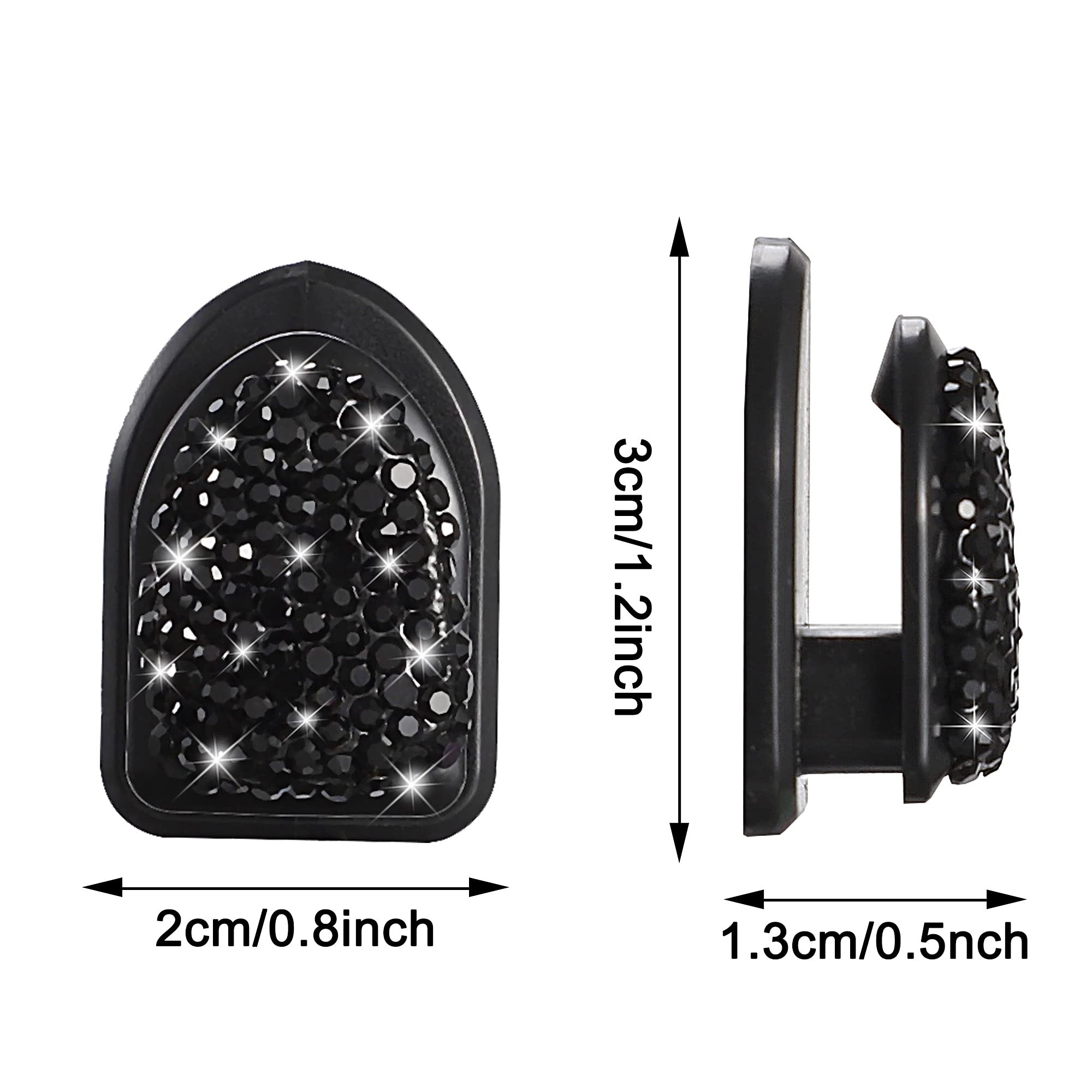 Winka Bling Car Hooks 4 Pack - Crystal Car Accessories for Keys & Sunglasses, Multifunctional Dashboard Hanging Storage Hook with Diamond Design, Universal Car Organizer (Black) - Perfect for Road Trips & Daily Commute