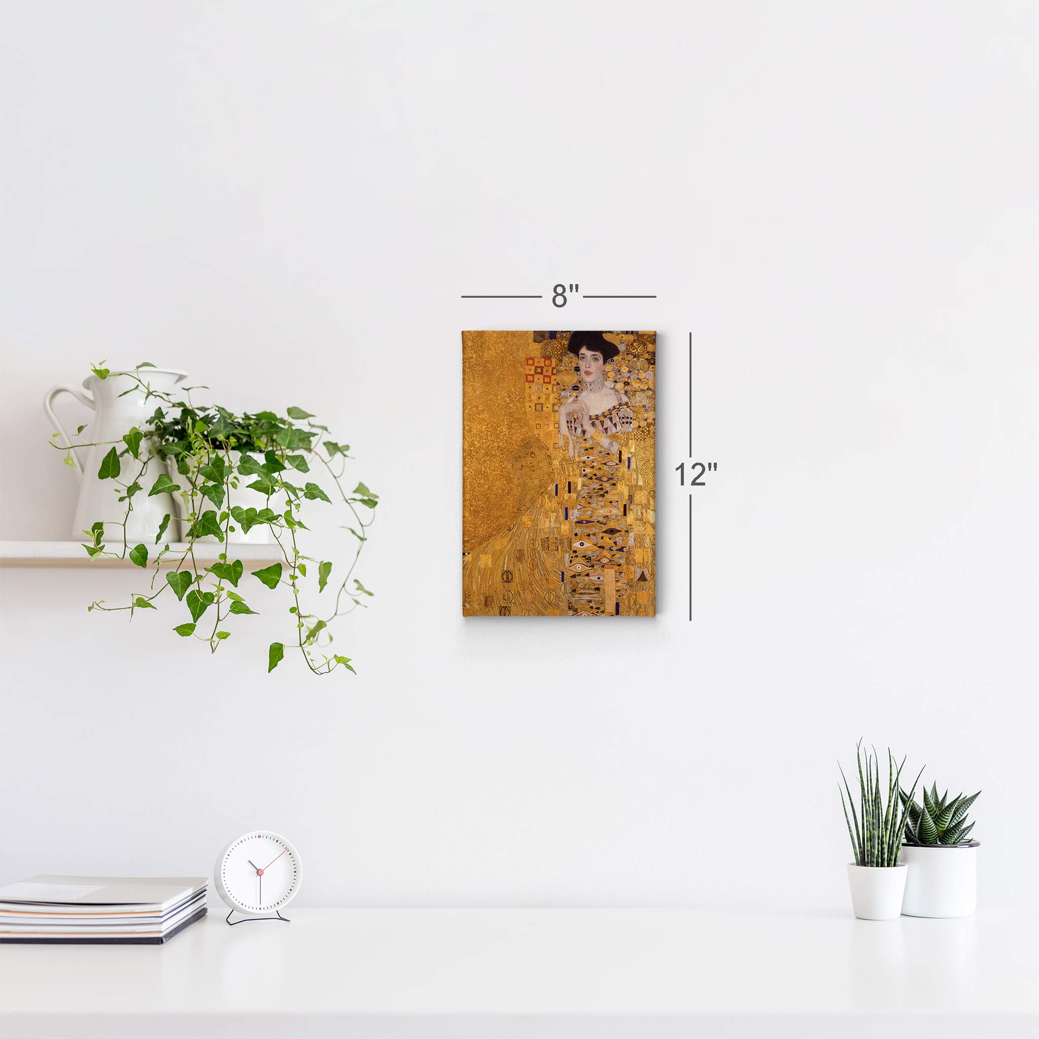 Gustav Klimt Adele Bloch-Bauer I Famous Oil Painting Reproduction - Premium Canvas Wall Art Print 36x24 Inches - Ready to Hang Home Decor for Living Room, Bedroom & Office - Made in USA