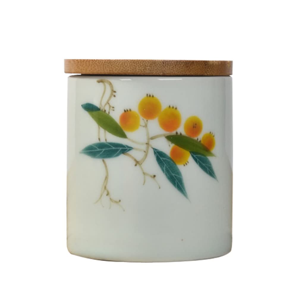 UPKOCH Hand-Painted Ceramic Tea Set with Sealed Storage Jar - Premium Tea Leaf & Coffee Bean Canister for Home, Kitchen & Office Use