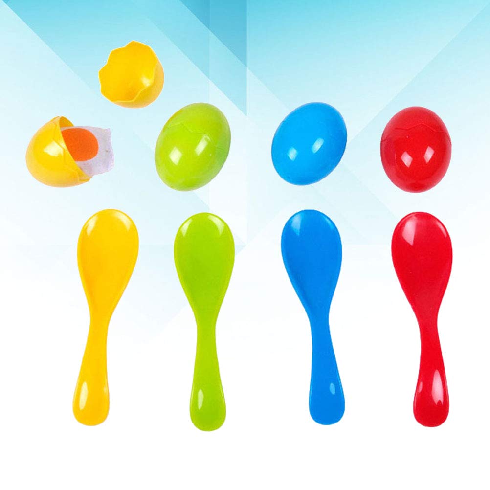 NUOBESTY 8-Piece Kids Balance Toy Set - Educational Stacking Eggs, Spoon & Shell Toys for Indoor/Outdoor Play - Easter Egg Balance Game for Toddlers & Preschoolers - Perfect for Birthday Gifts, Classroom Activities & Motor Skill Development