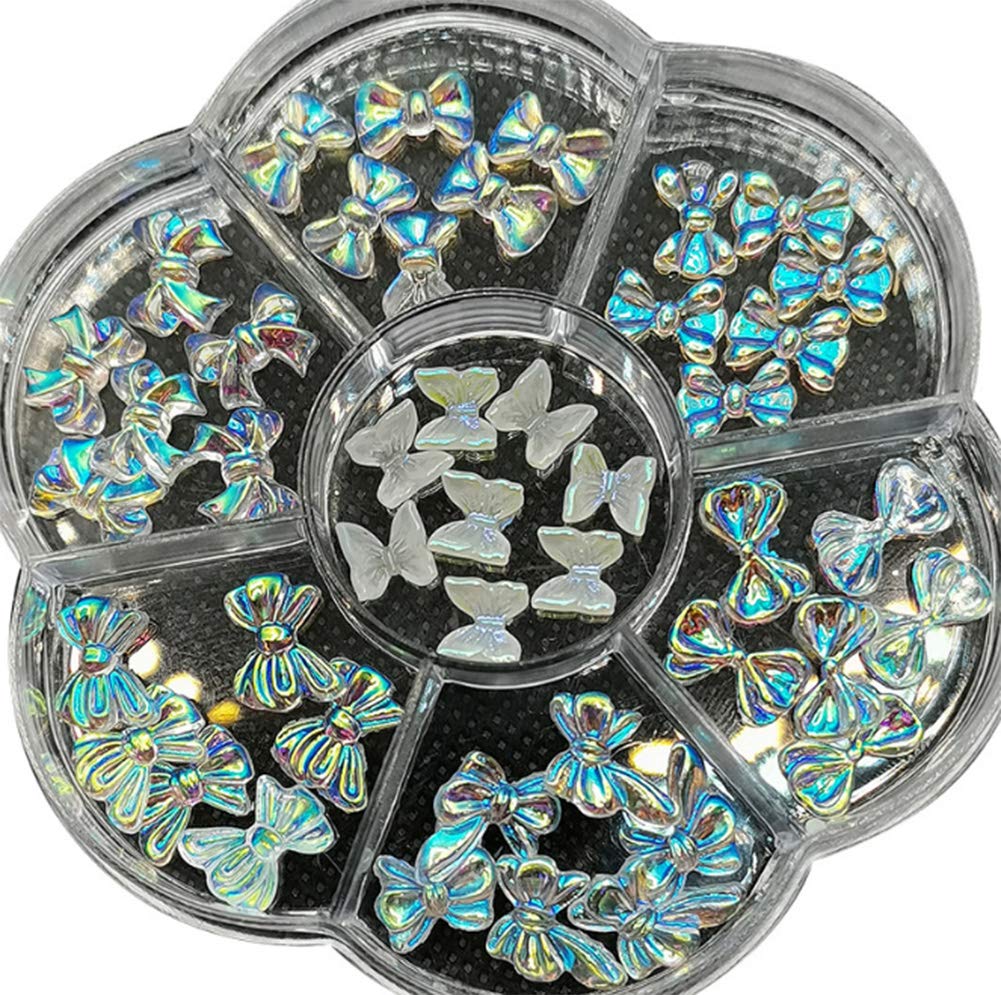 AKOAK 42-Piece Holographic 3D Butterfly Acrylic Nail Art Charms - DIY Nail Art Decorations for Girls, Women - Perfect for Nail Salons, Parties, and Special Occasions