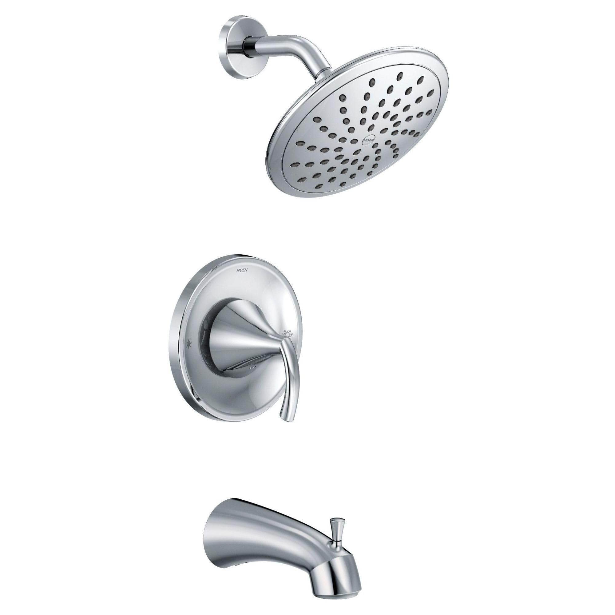 Moen T2843EP Glyde Tub Shower Faucet System - Chrome Finish, Rainshower Showerhead (No Valve Included) | Perfect for Bathroom Renovation & Modern Home Upgrade