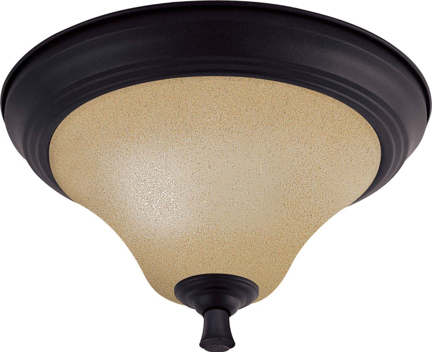 Nuvo Lighting 60 1725 Dakota Collection One Light Flush Ceiling Mount in Mountain Lodge Bronze Finish - Modern Bronze Ceiling Light Fixture for Bedroom, Living Room, Kitchen & Hallway Lighting