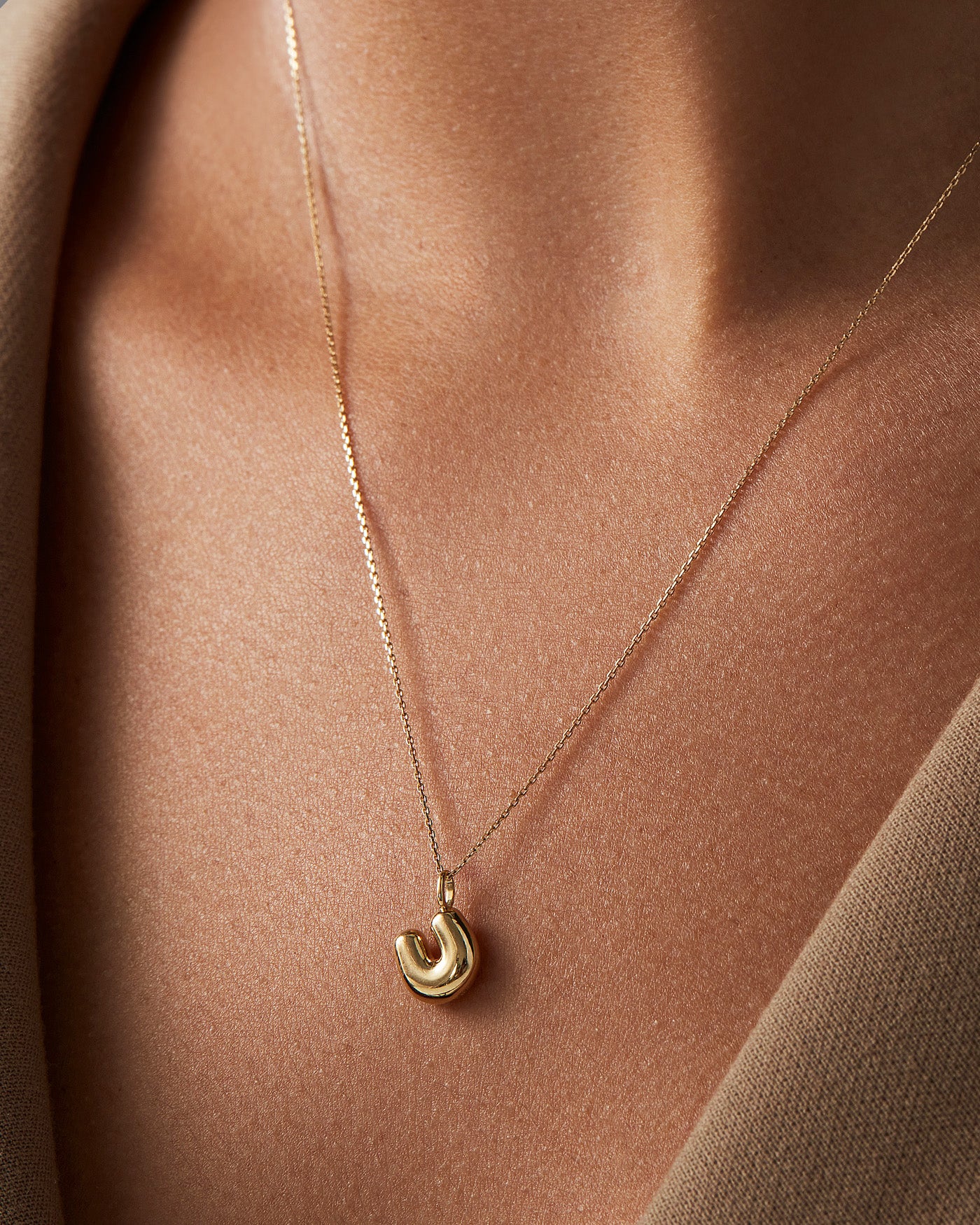 14K Gold Bubble Letter Necklace - Personalized Initial Pendant for Women - Perfect for Birthdays, Anniversaries & Everyday Wear