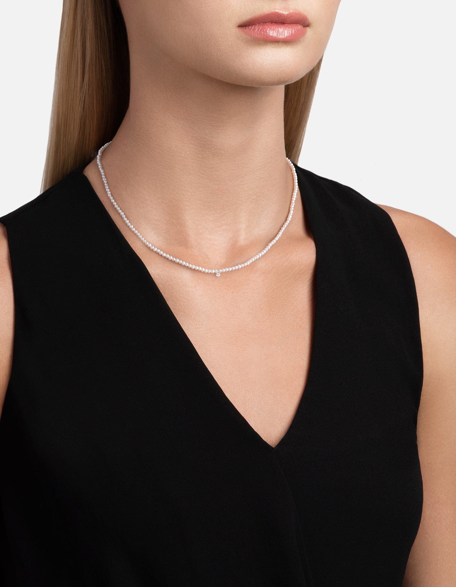 14K Gold Pavé Pearl Necklace for Women - Elegant Nava Pearl Jewelry for Weddings, Parties & Special Occasions