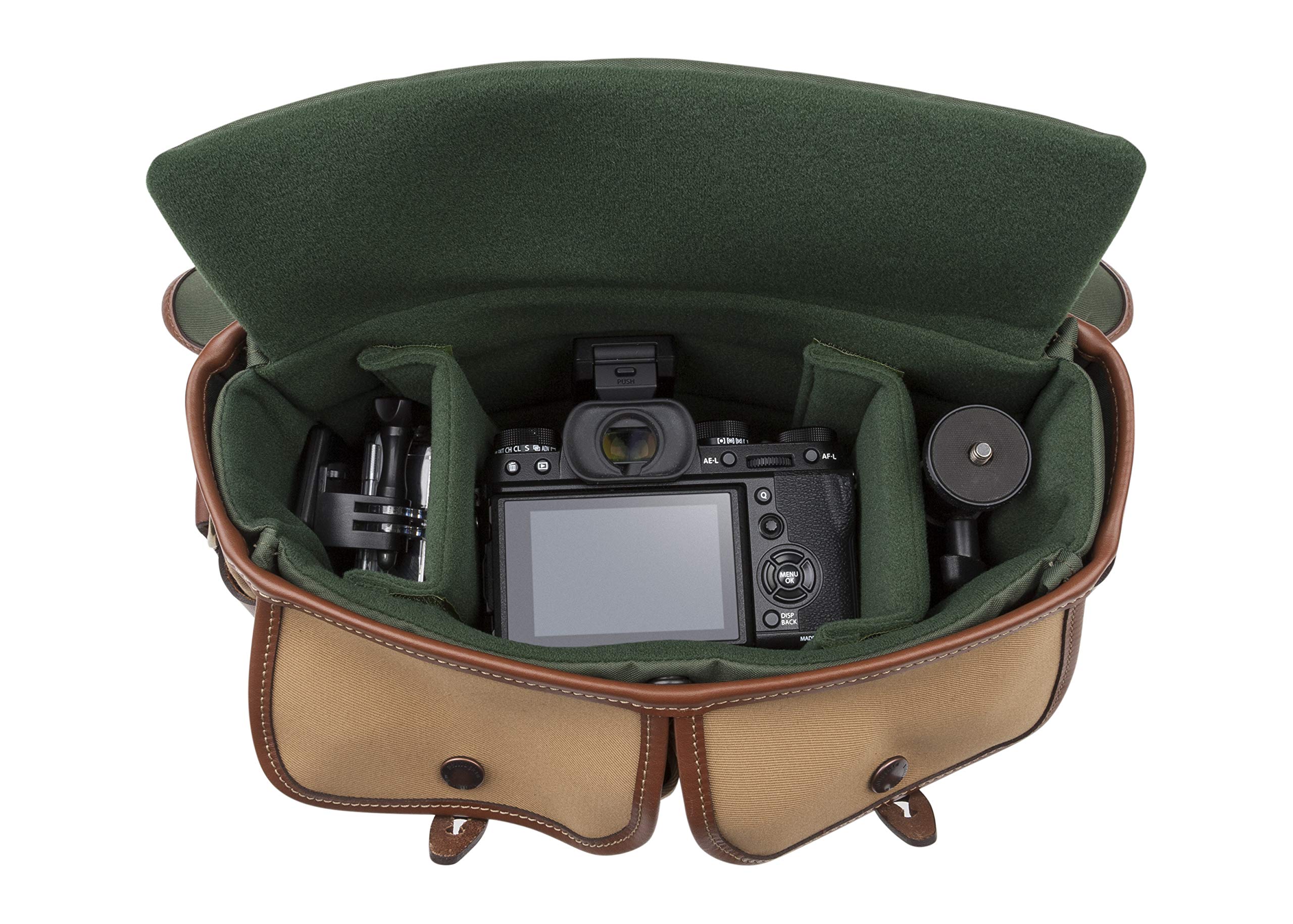 Billingham Hadley Small Pro Camera Bag - Khaki Canvas & Tan Leather - Durable DSLR & Mirrorless Camera Case for Travel & Photography