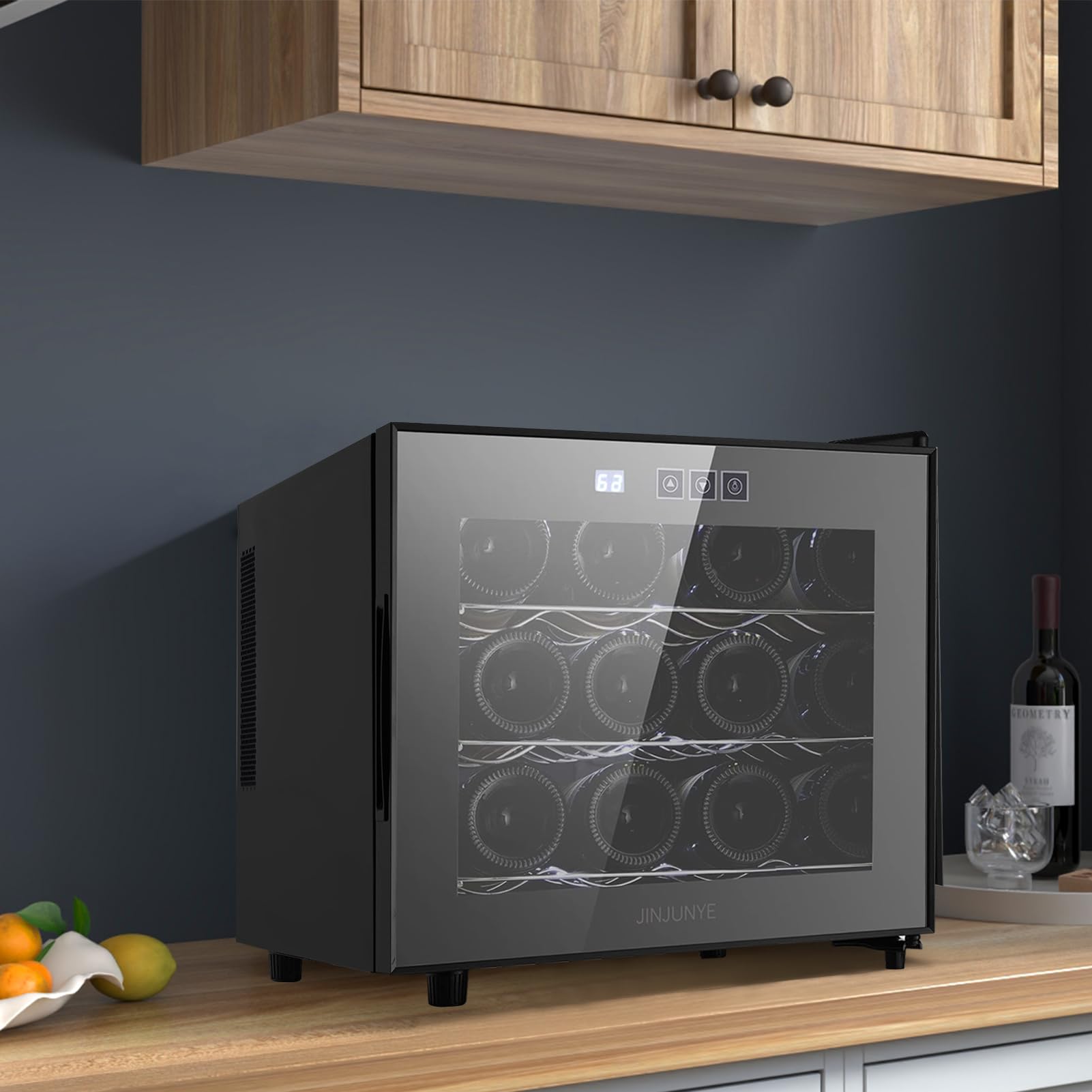 Upgraded 12 Bottle Wine Cooler Refrigerator - Dual Chip Countertop Wine Fridge with Precise Temperature Control (46-66°F) - Compact Freestanding Mini Wine Cellar for Home, Office, Bar & Restaurant Use