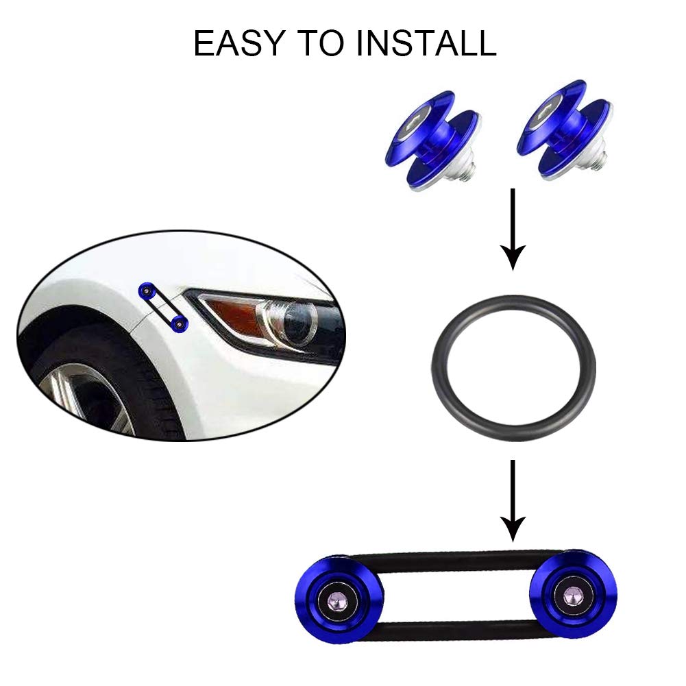 8Pcs Universal Car Bumper Fastener Kit - Quick Release Front Rear Bumper Clips for Trunk Fender Hatch Lid (Blue) - Perfect for Auto Repair & DIY Car Maintenance