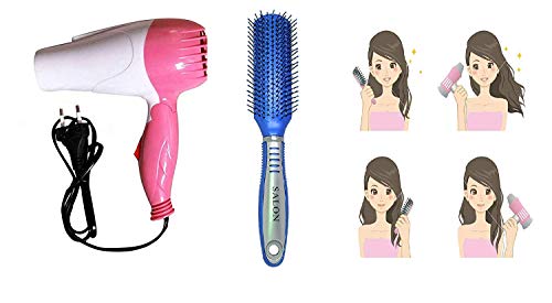 Leysin Hair Dryer & Flat Brush Combo - 35g for Smooth Blowouts at Home
