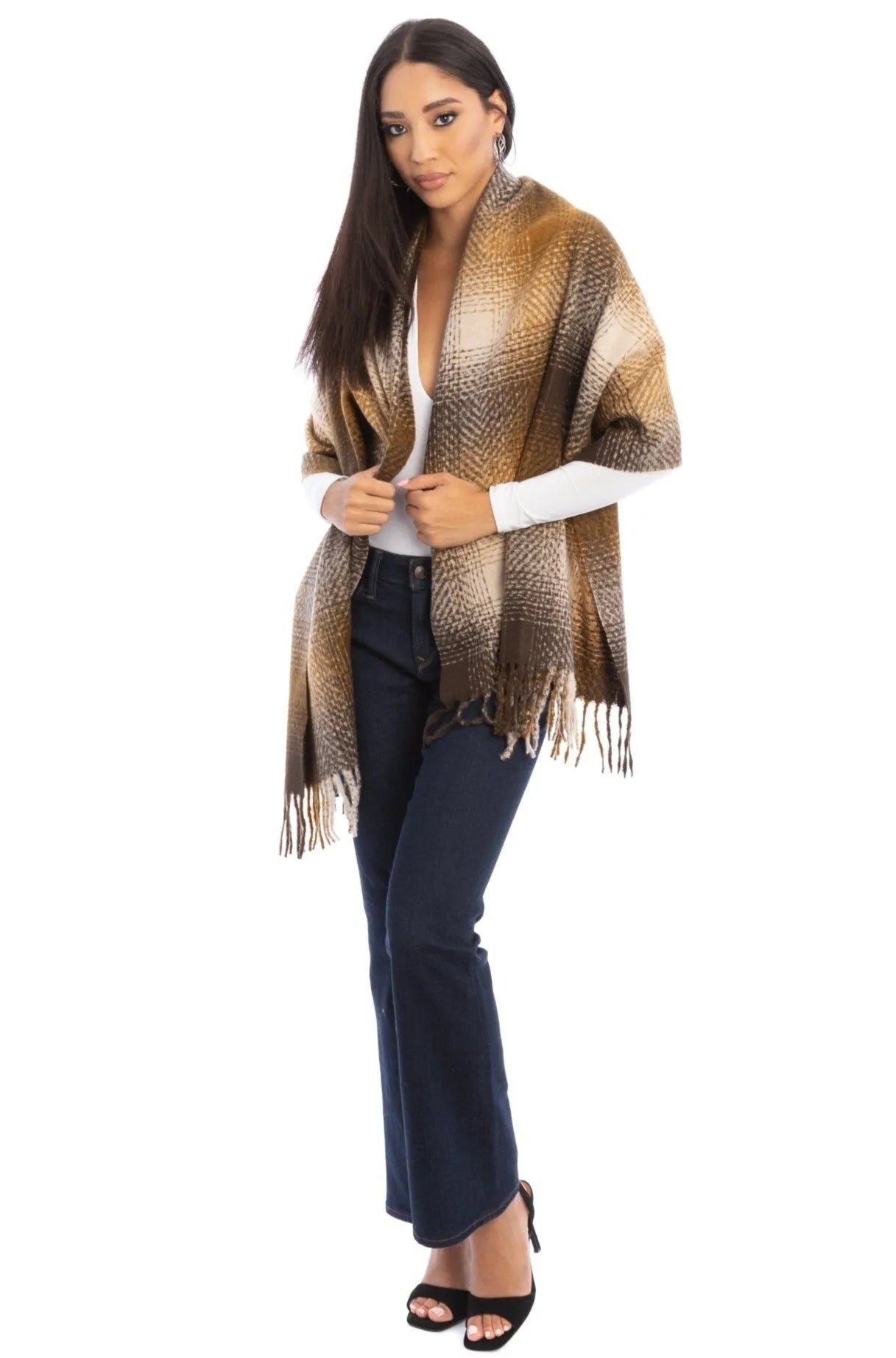 Stylish Multi Plaid Throw Scarf - Soft & Warm Winter Fashion Accessory for Women - Perfect for Cozy Evenings, Outdoor Activities & Travel
