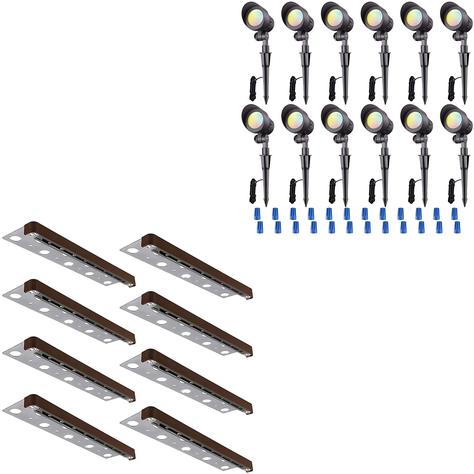 LEONLITE 12V Low Voltage LED Landscape Lighting Kit - 3 Color Temperature Adjustable (3000K/4000K/5000K) Hardscape Spotlights for Garden, Pathway, and Outdoor Decor