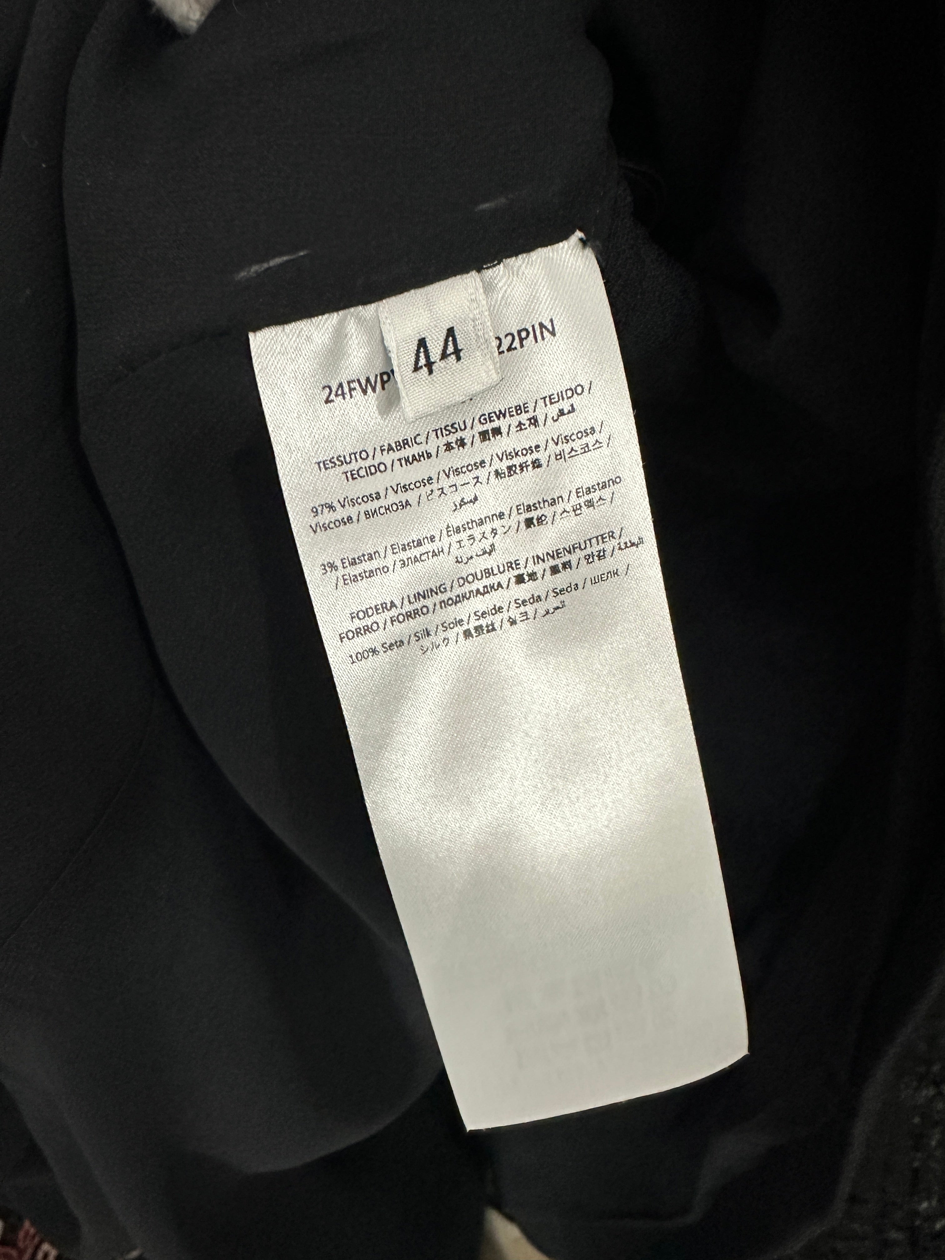 Giambattista Valli Black Crepe A-Line Skirt with Crystal Buttons | Size IT 44 / US M | Perfect for Evening Parties, Weddings & Formal Events