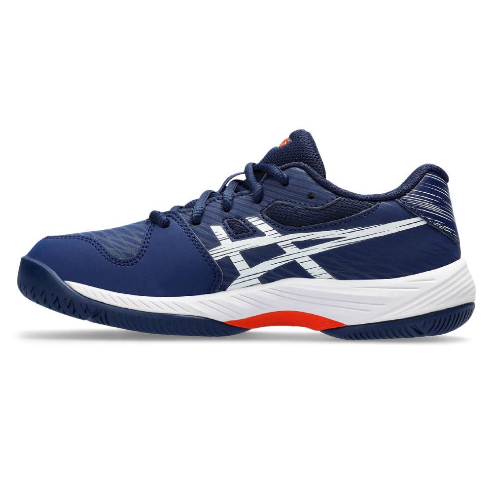 ASICS Gel Game 9 GS Junior Tennis Shoes for Girls - Lightweight Court Sneakers with Shock Absorption (Blue/White) - Perfect for Junior Tennis Training & Matches