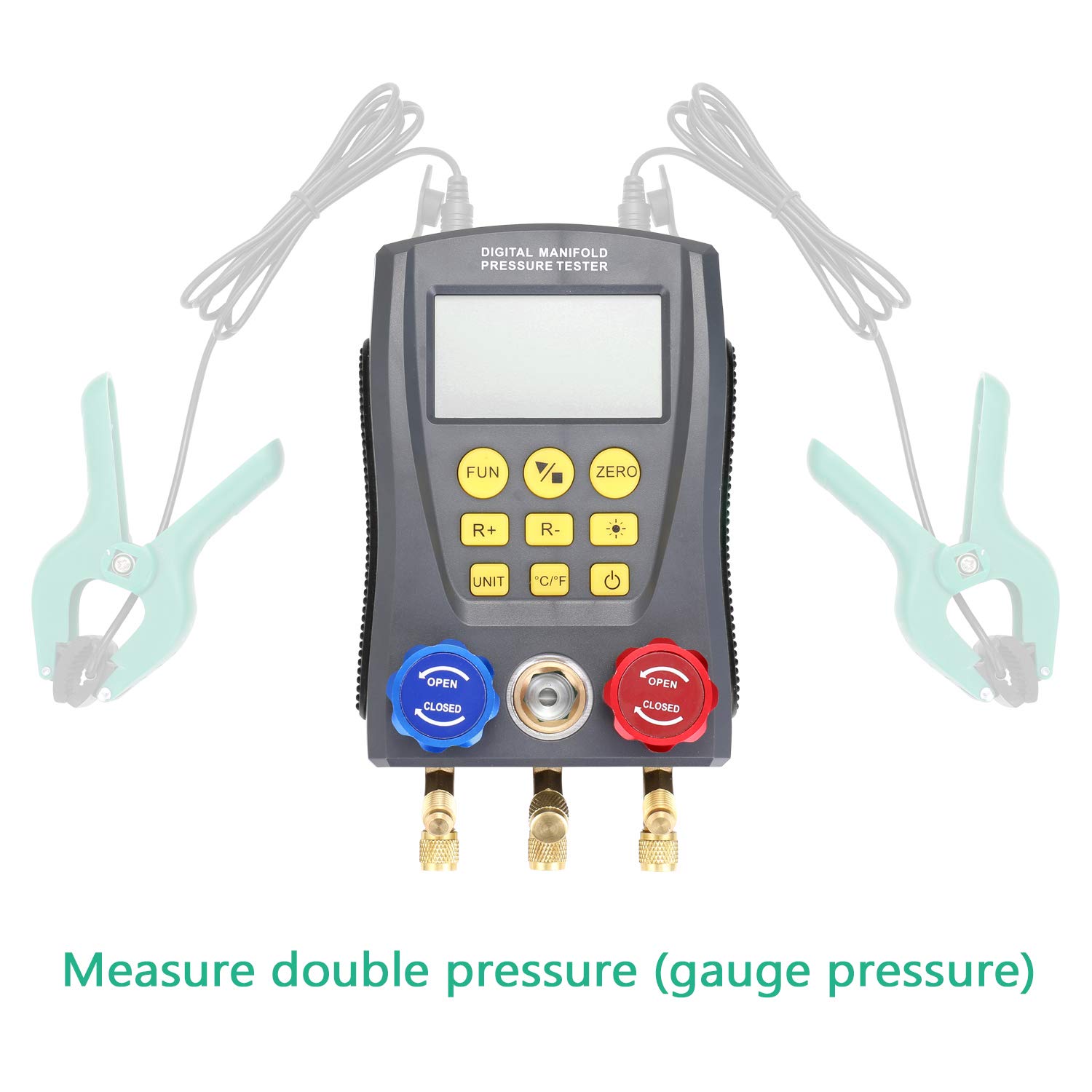 Professional HVAC Refrigeration Digital Vacuum Pressure Manifold Gauge Tester Kit - Accurate AC System Diagnostic Tool for Automotive & Home Air Conditioning Repair