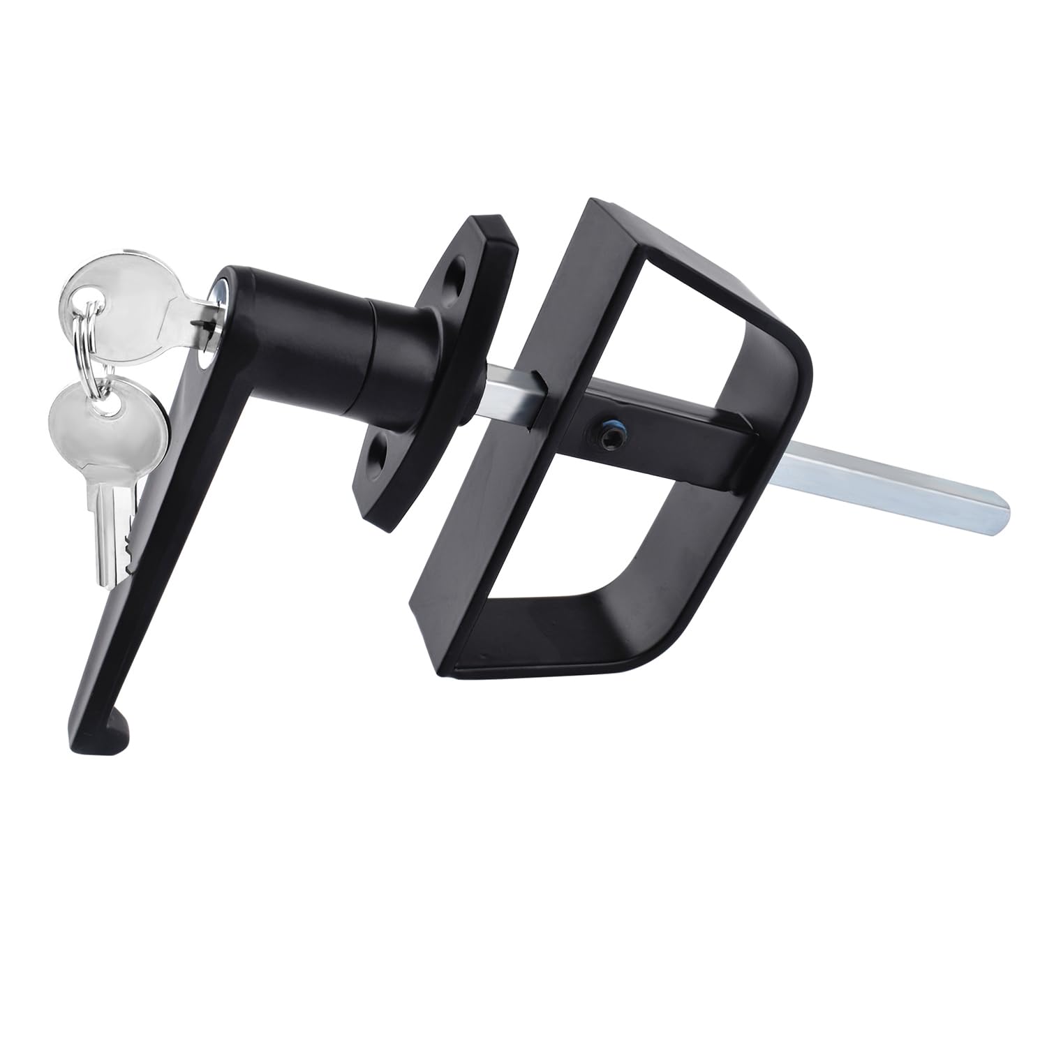 Heavy Duty Shed Door Handle Lock Kit - L-Shaped Lock with 2 Keys, 4.5