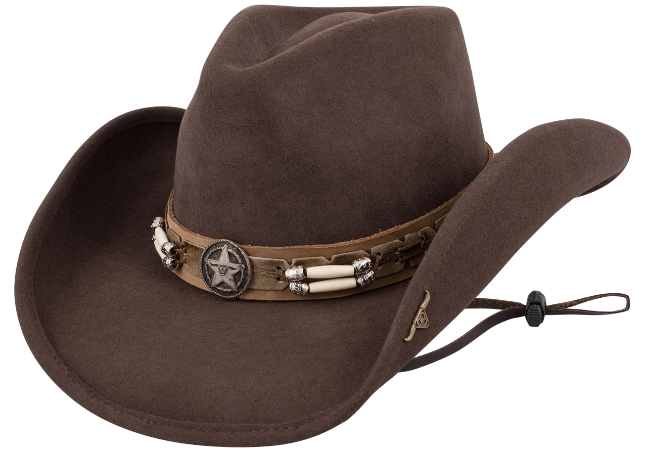 Bullhide Skynard Felt Cowboy Hat in Chocolate Brown - Western Style Rancher Hat for Men, Country Music Festivals & Outdoor Rancher Activities