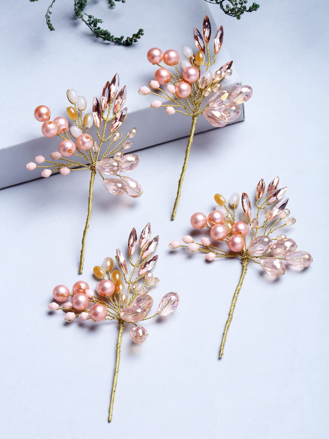 Handmade Pink Medium Size Hair Clip Set - Vogue Hair Accessories, Juda Pin, Bun Pin for Weddings, Parties, and Everyday Elegance