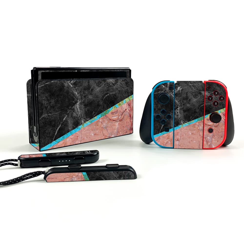 MightySkins Marble Vinyl Skin Decal for Nintendo Switch OLED - Protective, Durable Cover | Easy to Apply & Remove | Made in USA | Perfect for Gaming, Travel, and Customization