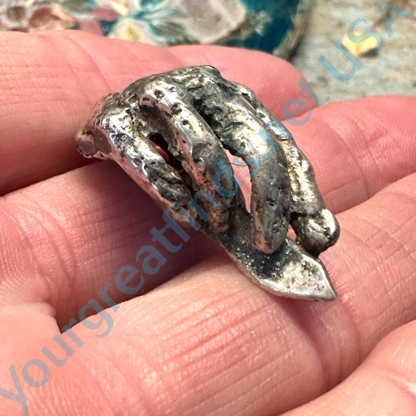 Vintage Handmade Lost Wax Cast Sterling Silver Potter’s Hand Pendant Necklace - Perfect for Jewelry Lovers, Gift Giving & Boho Fashion Accessories