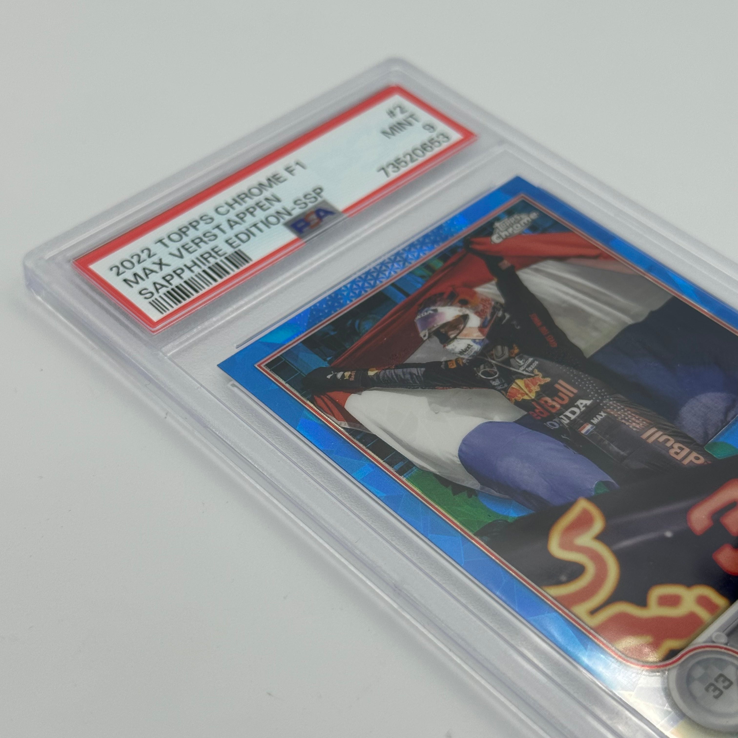 PSA 9 Graded Max Verstappen #2 Sapphire Edition SSP Image Variation - Rare Trading Card for Collectors & F1 Fans, Perfect for Display & Investment